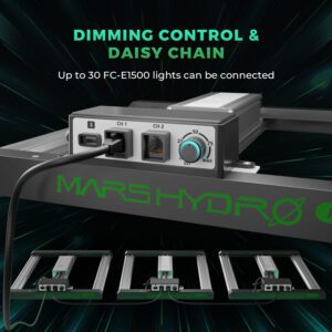 (2024 Uus versioon) Mars Hydro nutikas hämardatav FC-E1500 Bridgelux 150W LED kasvulamp 70x70 cm kasvatustelgile (1-3 taime) 8