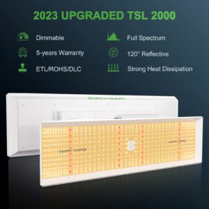 Taimelamp pakub täiuslikku ristkülikukujulist valgustust siseruumides TSL2000 Mars Hydro LED GROW LIGH (10)