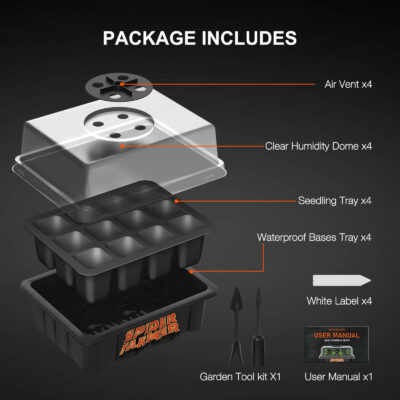 Spider Farmer seemnete idandamise kandikud, 4-osaline komplekt