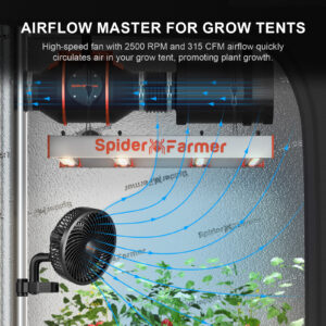 Spider Farmer 15 cm klamberventilaator kasvatustelgi jaoks
