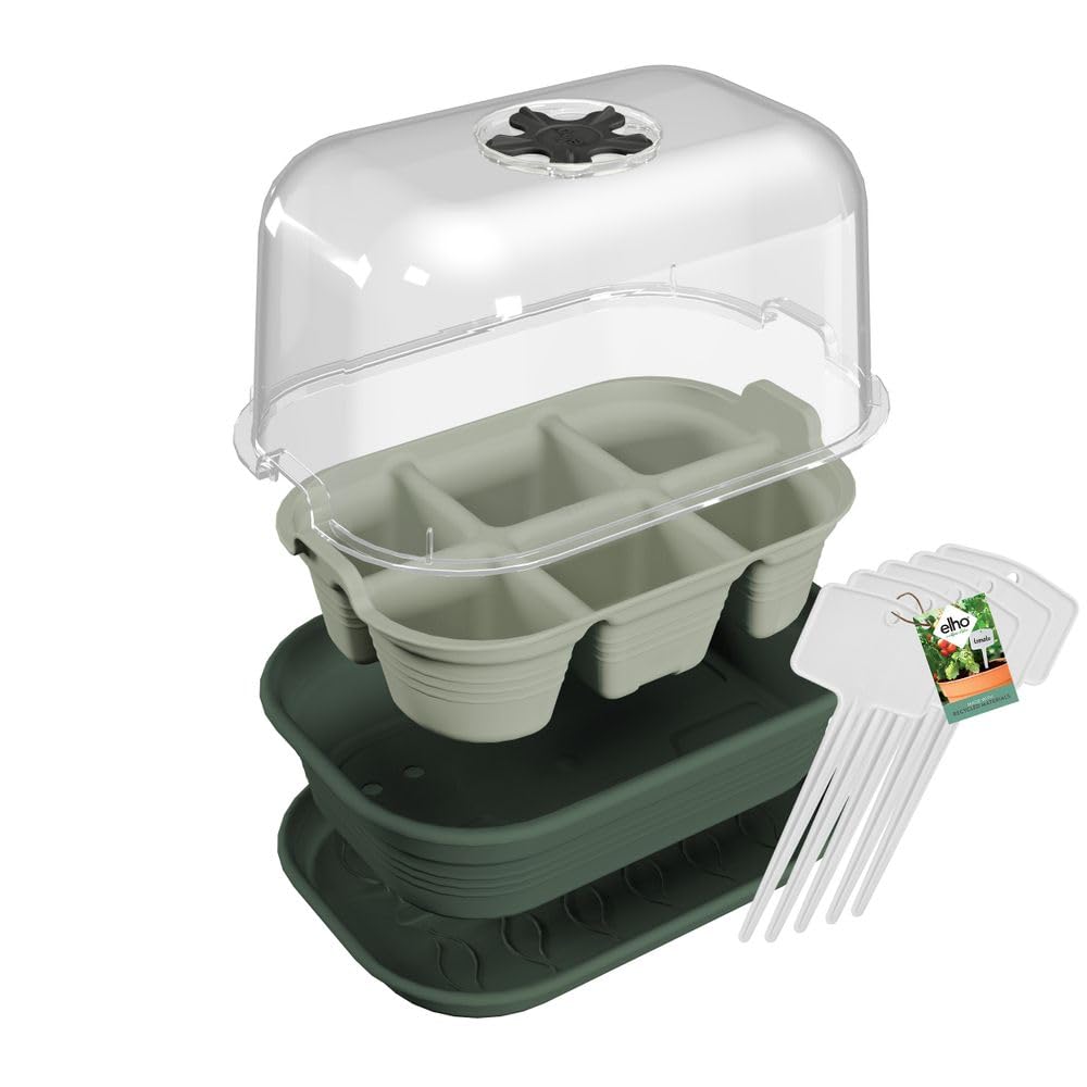 elho Green Basics Taimede Kasvatamise Komplekt - Istikute Kast - 100% taaskasutatud plastik - Roheline/Leheroheline