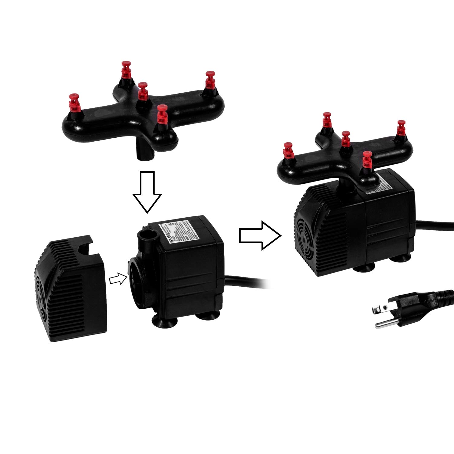 Kloonimismasina pihustitoru asendusosana koos 6 x 360° pihustusotsikuga kloonimismasinale 24 ja 35 kohta või DIY aeropoonilisele kloonimissüsteemile