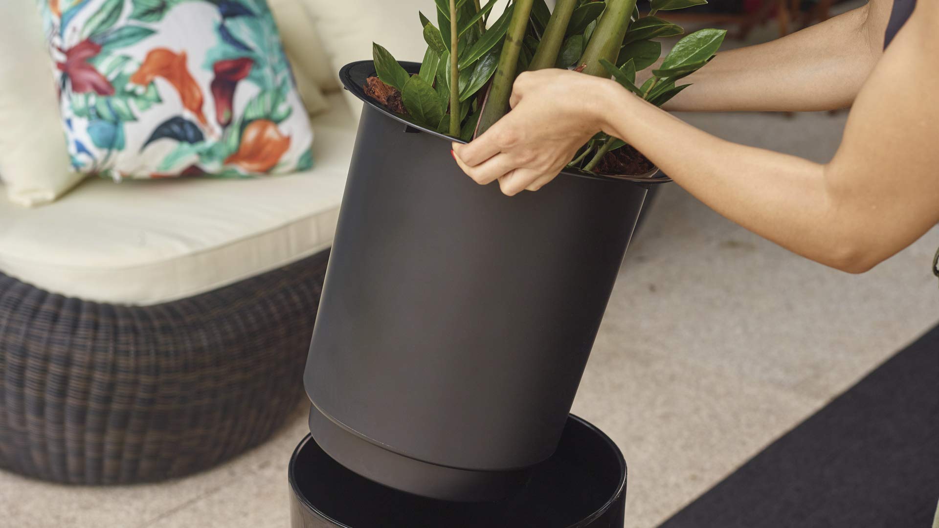 Santorini pott 65cm antratsiit