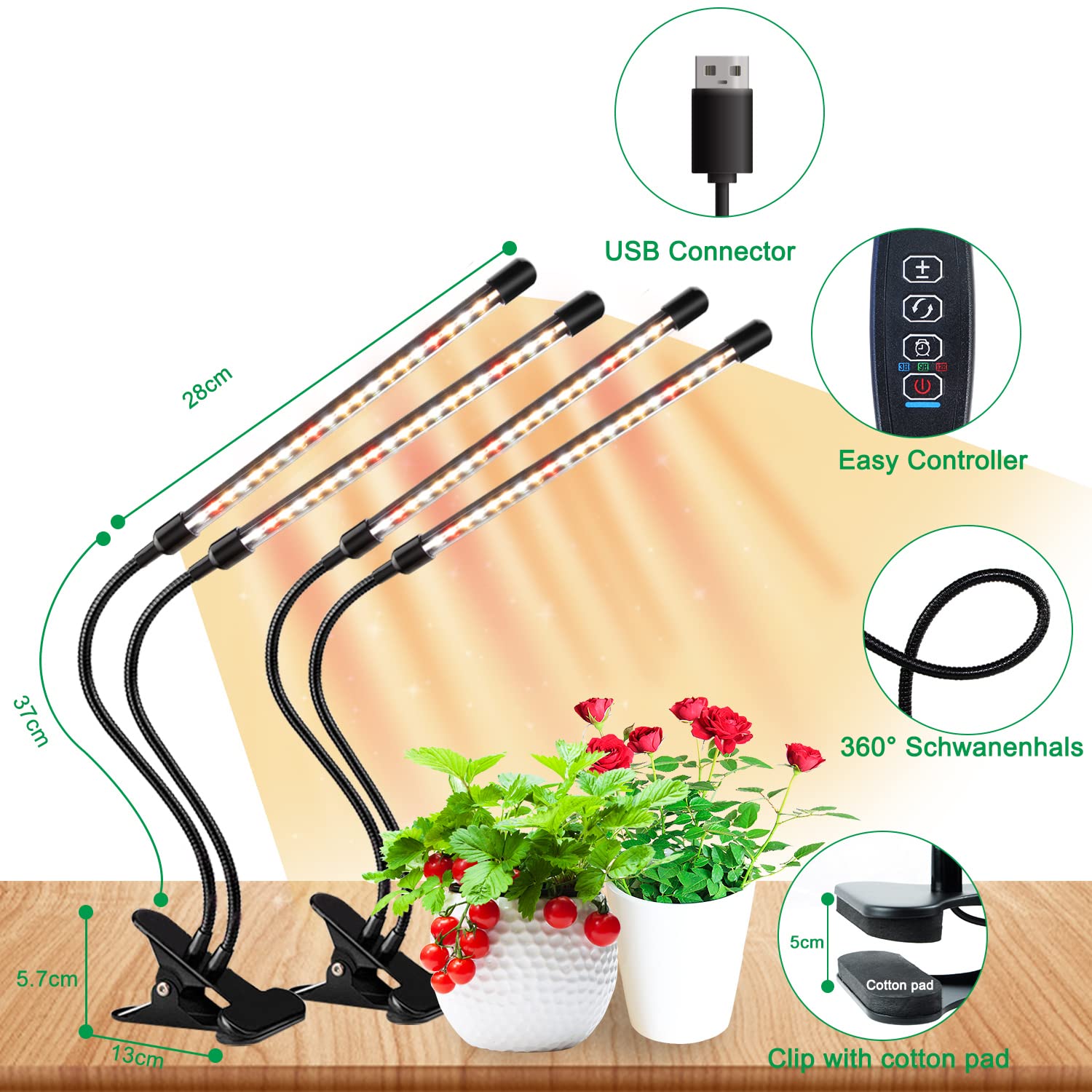 COKOLILA 2-osaline LED-taimekasvatuslamp