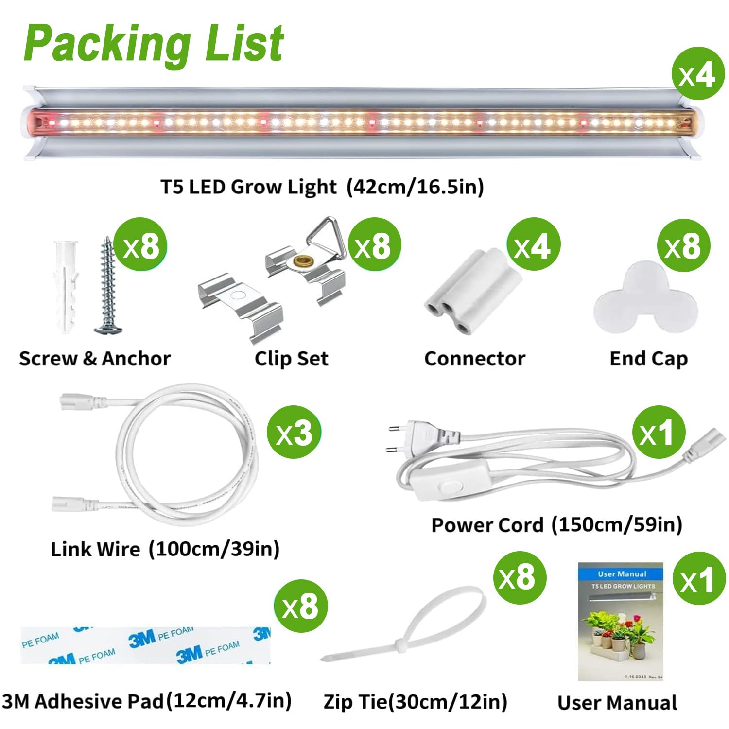 Niello 4Pack T5 Taimekasvatuslamp