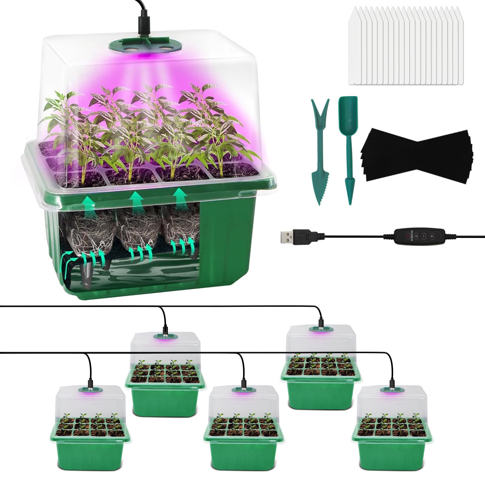 MYMULIKE isekastvad idandusalused kasvuvalgustusega