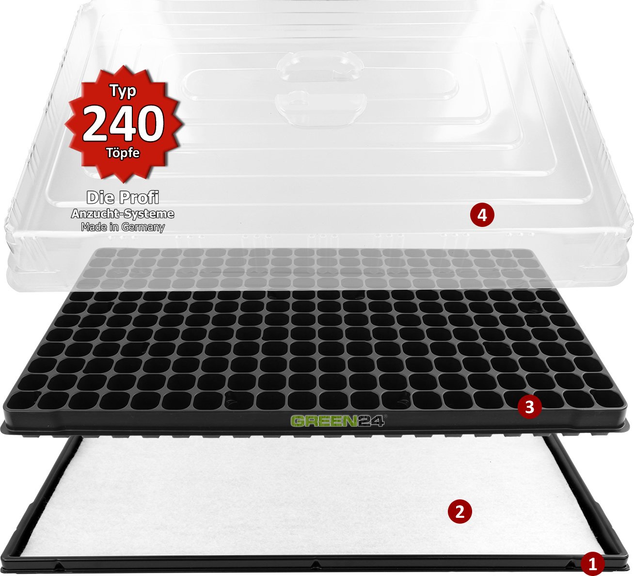 GREEN24 Hydroponiline 240 XL Profi Paljundusmaja Toasisene Kasvuhoone Automaatse Kastmisega