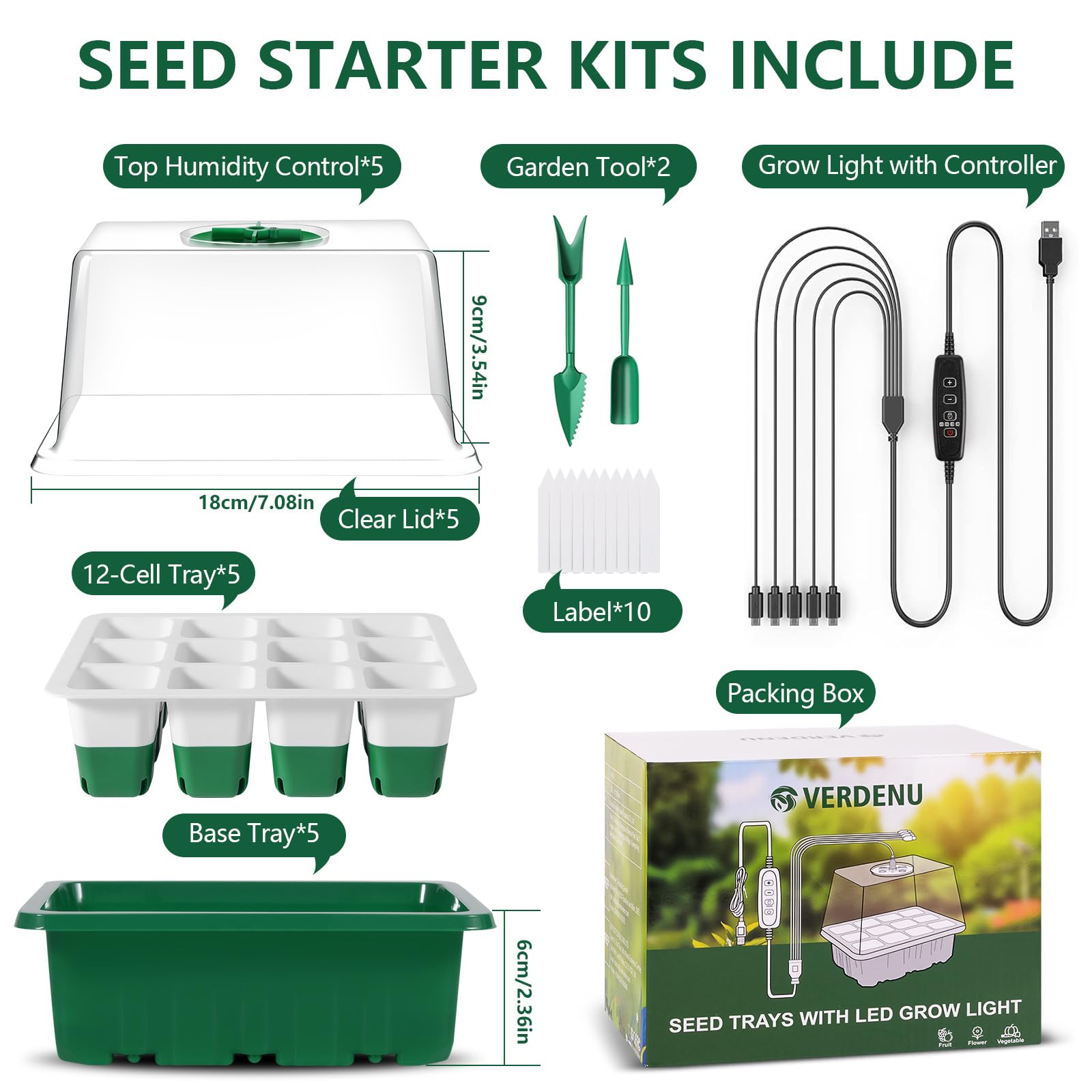 Verdenu seemnete idandamisalus valgusega – seemne kasvatuskomplekt