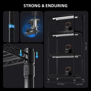 Spider Farmer 4-korruseline taimeriiul kasvuvalgustitega 108W | Kompaktne lahendus siseruumide aianduseks ja kasvuhoonetele