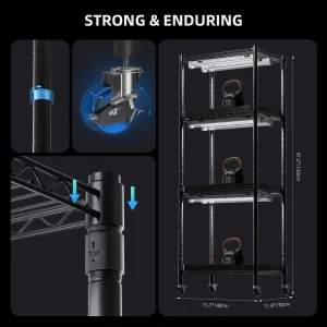 Spider Farmer 4-korruseline taimeriiul kasvuvalgustitega 54W | Kompaktne ja tõhus siseruumide aianduseks