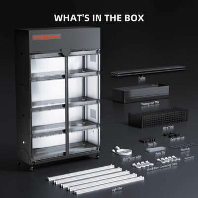 Spider Farmer 6-korruseline taimeriiul kasvuvalgustitega 220W | Ideaalne siseruumides kasvatamiseks ja kasvuhoonetele