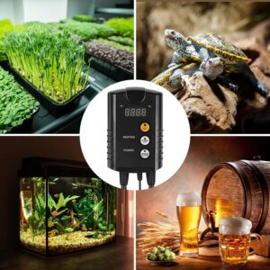 Digitaalne Temperatuuriregulaator Anduriga – Professionaalne Termostaat Soojendusmatile, Terraariumile ja Pruulimisele (230V, 2000W)