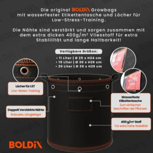 Viieosaline BOLDiX Growbags komplekt aias