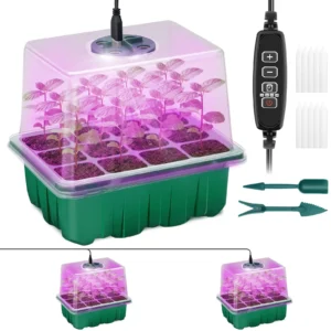 Qoolife minikasvuhoone LED-valgusega 2 tk