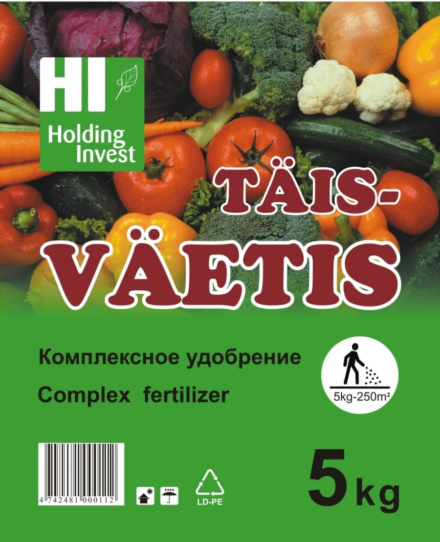 Avamaa aedviljade täisväetise 5 kg pakend