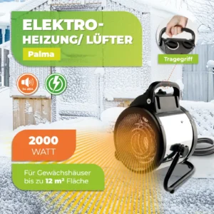 Palma küttekeha 2000 W kasvuhoonele kuni 12 m², kandesang