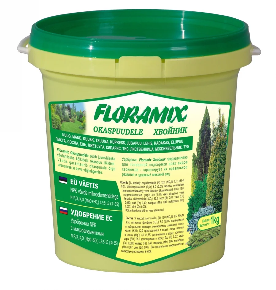 Floramix okaspuude väetise 1 kg ämber
