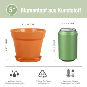 Lillepoti mõõdud: läbimõõt 12,7 cm, kõrgus 11 cm