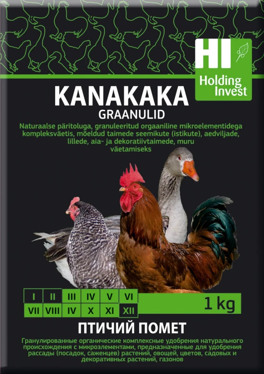 Kanakaka graanulid 1 kg – orgaaniline aiaväetis
