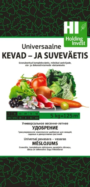 Universaalse kevad- ja suveväetise 5 kg pakend