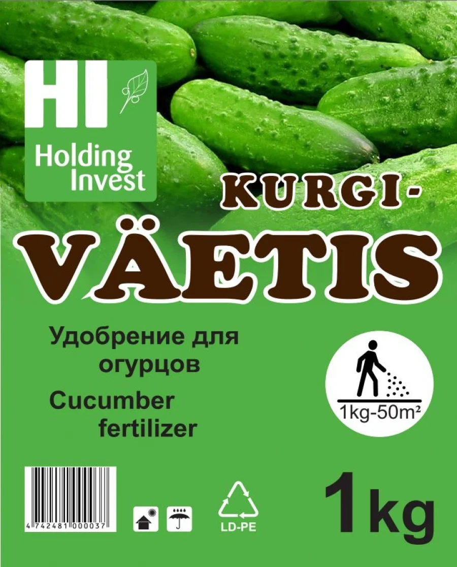Kurgi- ja köögiviljaväetise 1 kg pakend