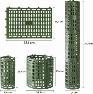 Tüvekaitse mõõdud: 38,1 × 25,4 cm lahtiselt, rullitult Ø 11,4 cm, kolm tükki kokku 76,2 cm