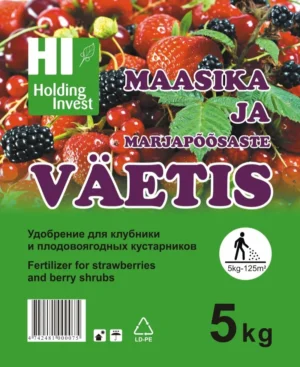 Maasikate ja aiataimede väetise 5 kg pakend