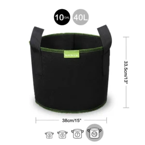 Istutuskoti mõõdud: läbimõõt 38 cm ja kõrgus 33,5 cm