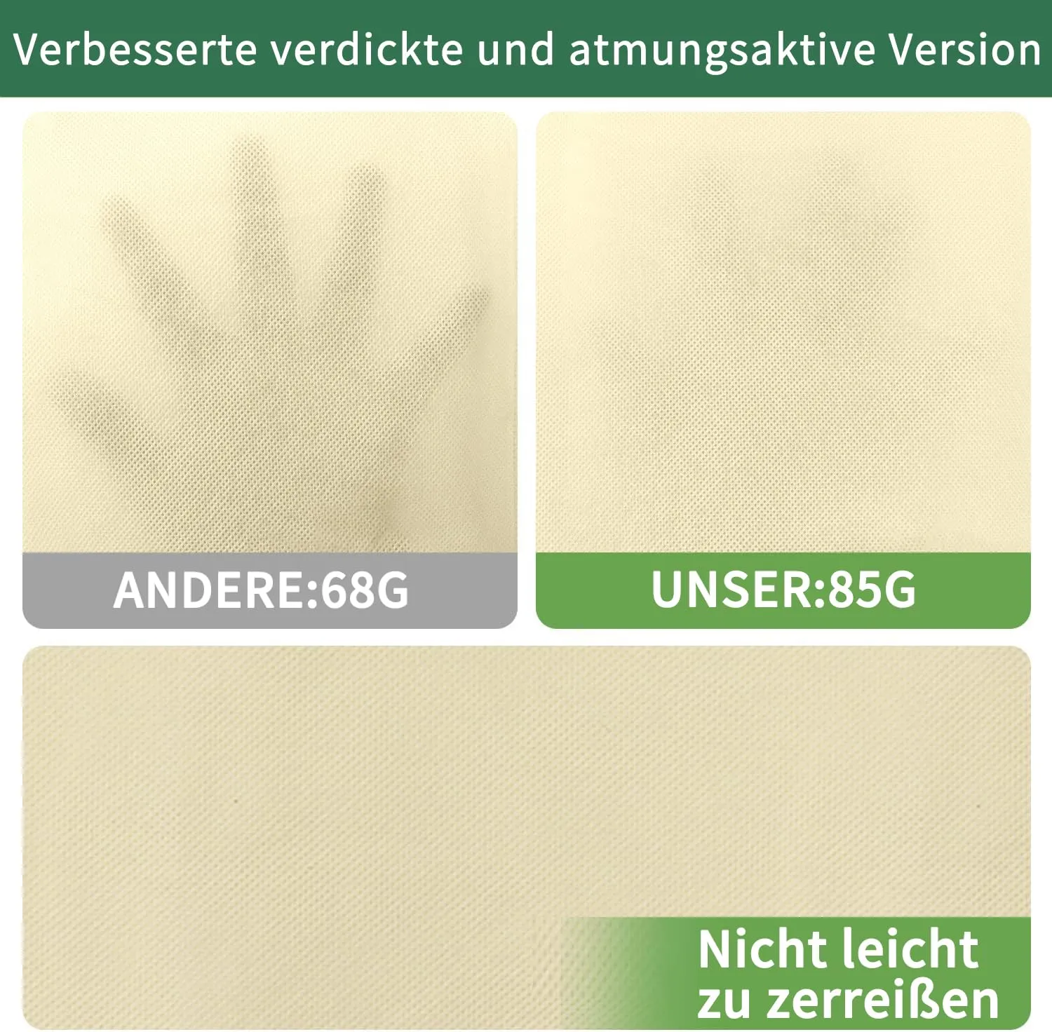 Paks 85 g/m² loor võrreldes õhemaga