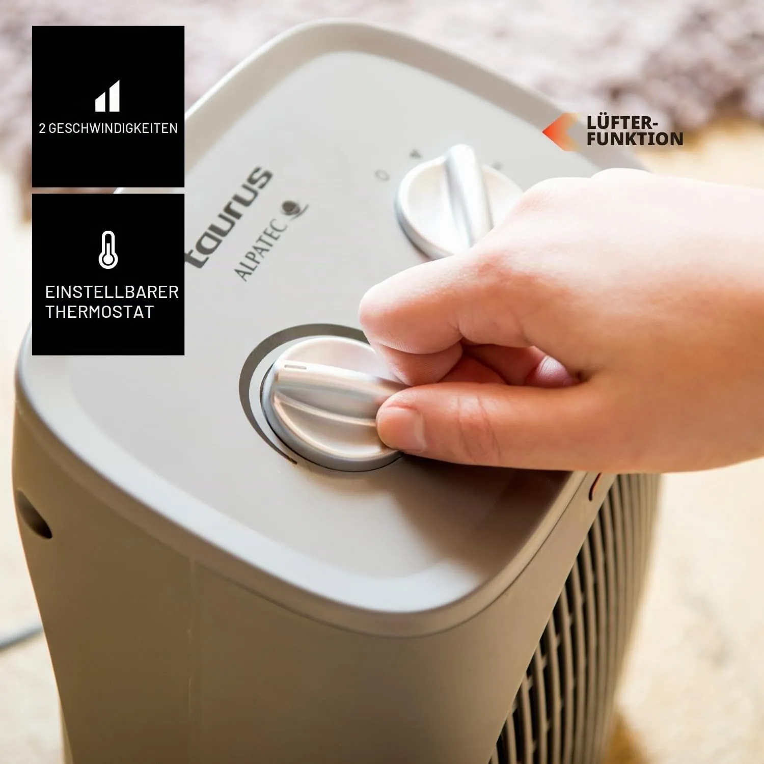 Termostaadi nupp ja ventilaatori režiim