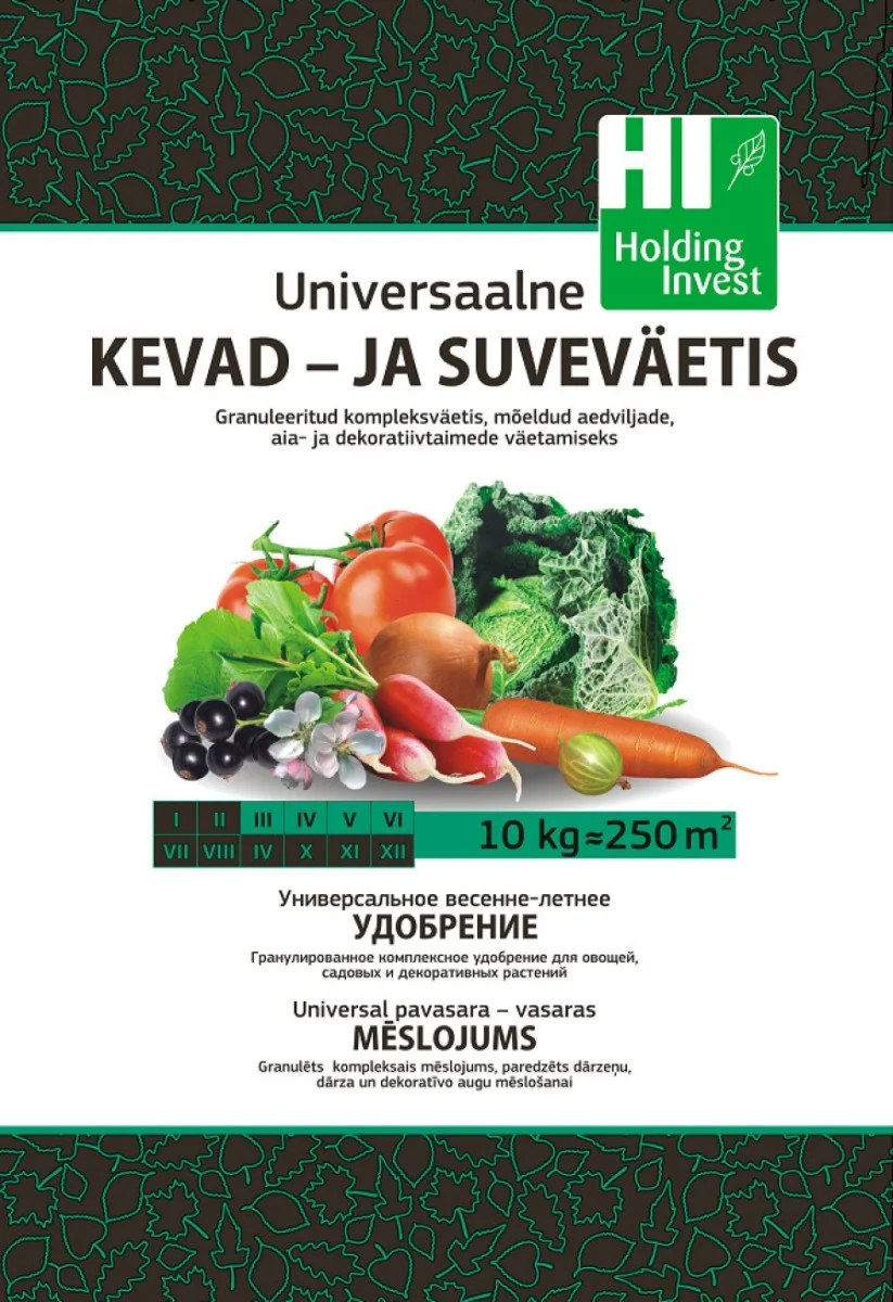 Universaalse kevad- ja suveväetise 10 kg kott