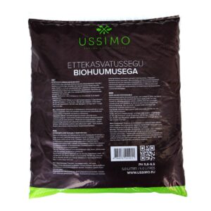 Ussimo ettekasvatussegu pakendi tagakülg kasutusjuhendiga