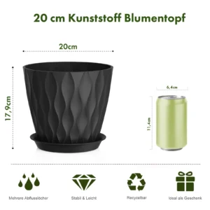 Lillepoti mõõdud: Ø 20 cm, kõrgus 17,9 cm