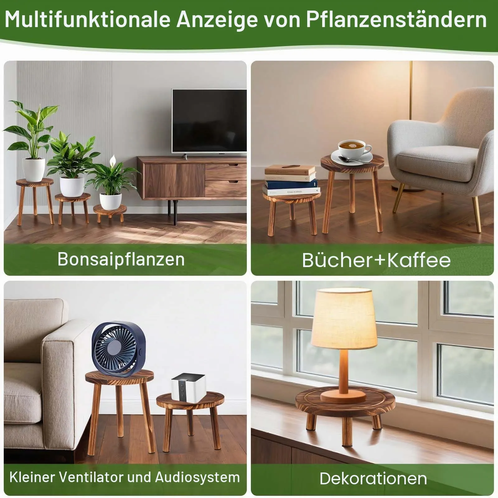 Puidust lillealused elutoa nurgas